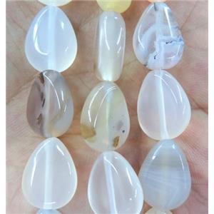 natural Heihua Agate bead, flat teardrop, approx 13x18mm