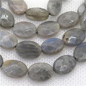 Labradorite bead, faceted oval, approx 15x20mm