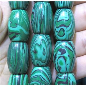 Snthetic Malachite Rice Beads Green, approx 16x22mm