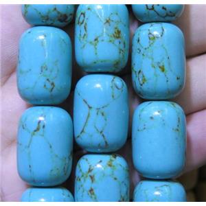 Synthetic Turquoise Beads Barrel, approx 15x21mm