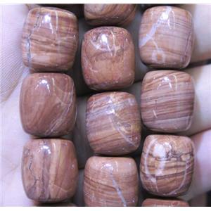 Brown Dye Jade Beads Barrel, approx 14x16mm