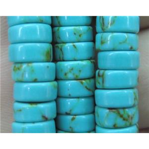 Synthetic Turquoise Beads Heishi, approx 3x8mm