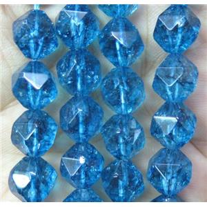 Blue Topaz beads cut round dye, approx 8mm dia