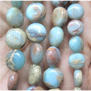 SnakeSkin jasper bead, flat round, approx 8mm dia