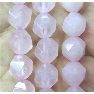 natural pink Rose Quartz beads cut round, approx 6mm dia