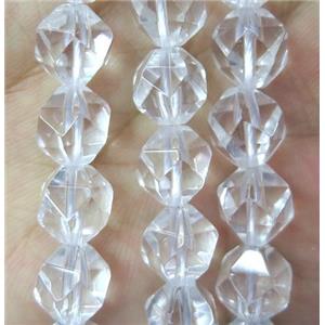 Clear Quartz beads cut round, approx 8mm dia