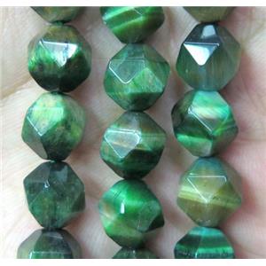 green Tiger Eye Stone beads cut round, approx 8mm dia