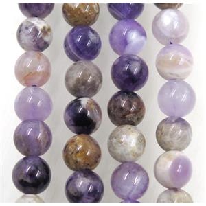 Dogtooth Amethyst beads, round, approx 10mm dia