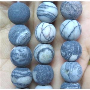 round stripe jasper beads, matte, approx 6mm dia