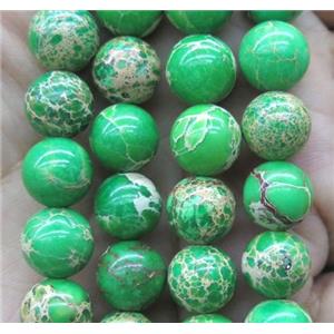 appleGreen Sea Sediment Jasper bead, round, approx 12mm dia