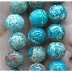 green Sea Sediment Jasper bead, round, approx 12mm dia