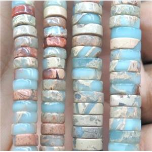 natural Imperial Jasper beads, heishi, A grade, approx 3x6mm