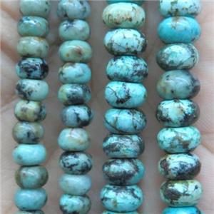 Africa turquois beads, green, rondelle, approx 2x4mm