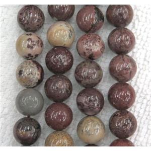 round Chinese Chohua Jasper Beads, red, approx 8mm dia