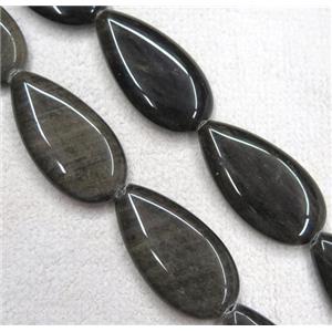 gold-Obsidian teardrop beads, approx 20x40mm