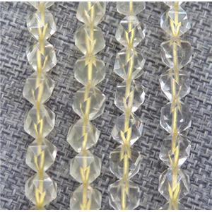 natural Lemon Quartz beads cut round, approx 6mm dia