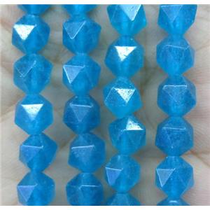 natural Amazonite beads cut round blue dye, approx 12mm dia