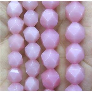 Chinese pink Opal Jasper beads cut round, approx 8mm dia