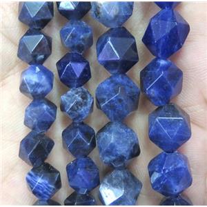 natural blue sodalite beads cut round, approx 12mm dia