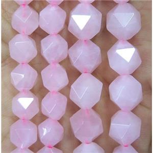 pink Rose Quartz beads cut round, approx 10mm dia