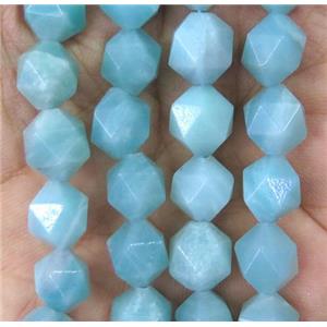 blue Amazonite beads cut round, approx 6mm dia