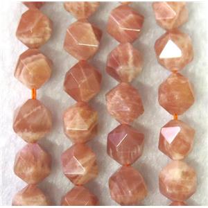 Natural Orange Sunstone Beads Cut Round, approx 8mm dia