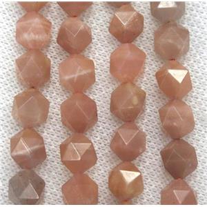 natural peach moonstone beads cut round, approx 10mm dia