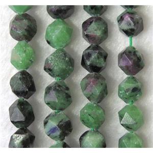 natural Ruby Zoisite beads cut round, approx 12mm dia