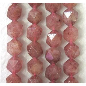 natural pink Strawberry Quartz beads cut round, approx 10mm dia