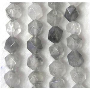 gray Cloudy Quartz beads cut round, approx 12mm dia