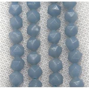 natural blue Angelite beads cut round, approx 6mm dia