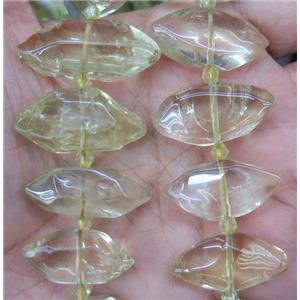 Lemon Quartz bullet beads, approx 10-33mm