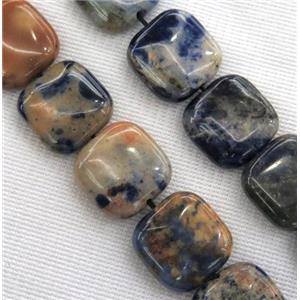 Orange Sodalite beads, square, approx 16x16mm