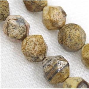 Picture Jasper Beads Cut Round, approx 8mm dia