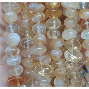 yellow Citrine chip bead, freeform, approx 6-10mm