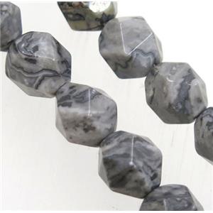 Gray Map Jasper Beads Cut Round, approx 12mm dia