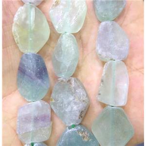 green matte Fluorite slice beads, flat freeform, approx 15-20mm