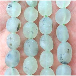 matte green Prehnite chip beads, freeform, approx 5-8mm