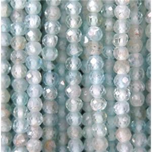 faceted round Apatite beads, lt.blue, approx 2.5mm dia