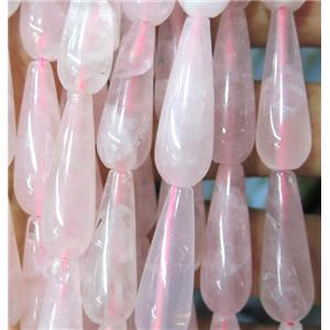 Rose Quartz bead, teardrop, approx 10x30mm