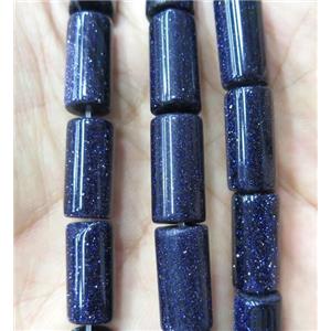 blue SandStone tube beads, approx 8x16mm