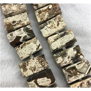 white ocean jasper beads, rectangle, approx 18-28mm