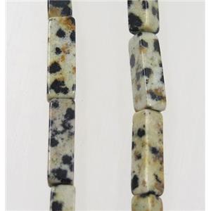 black spotted dalmatian jasper cuboid beads, approx 4x4x13mm