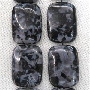 Black Indigo Gabro Beads Rectangle, approx 22x30mm