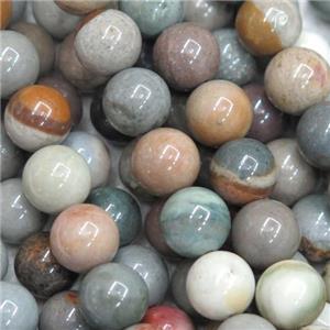 round Picasso Jasper beads, approx 10mm dia