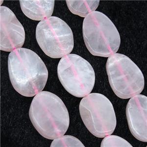 Rose Quartz beads, matte, freeform, approx 10-16mm