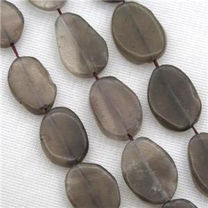 Smoky Quartz bead, matte, freeform, approx 10-16mm