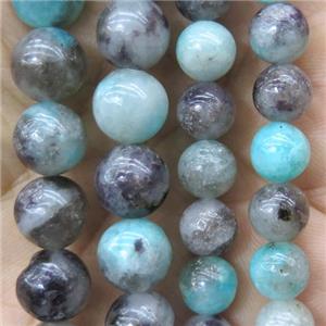 Madagascar Black Amazonite beads, round, approx 10mm dia