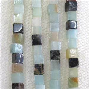 Amazonite beads, cube, approx 6x6x6mm