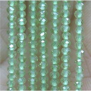 tiny Peridot Beads, green, faceted rondelle, approx 1.5x2mm